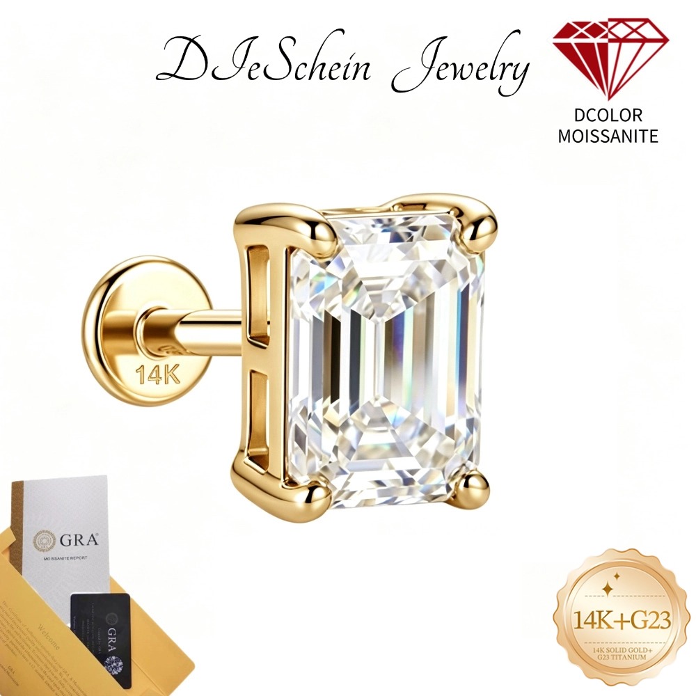 Tragus Flat Back - DIeSchein 14k Solid Gold Flat Back