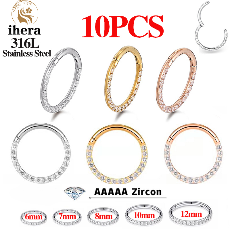 Body Jewelry Nose Ring - 1/10PCS Stainless Steel Nose Rings Septum
