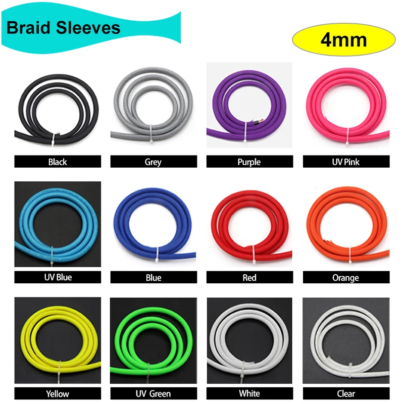 Body Jewelry 4 U - 1/2/3/5/10/20/30/50M 4mm Insulated PET Braid Sleeve