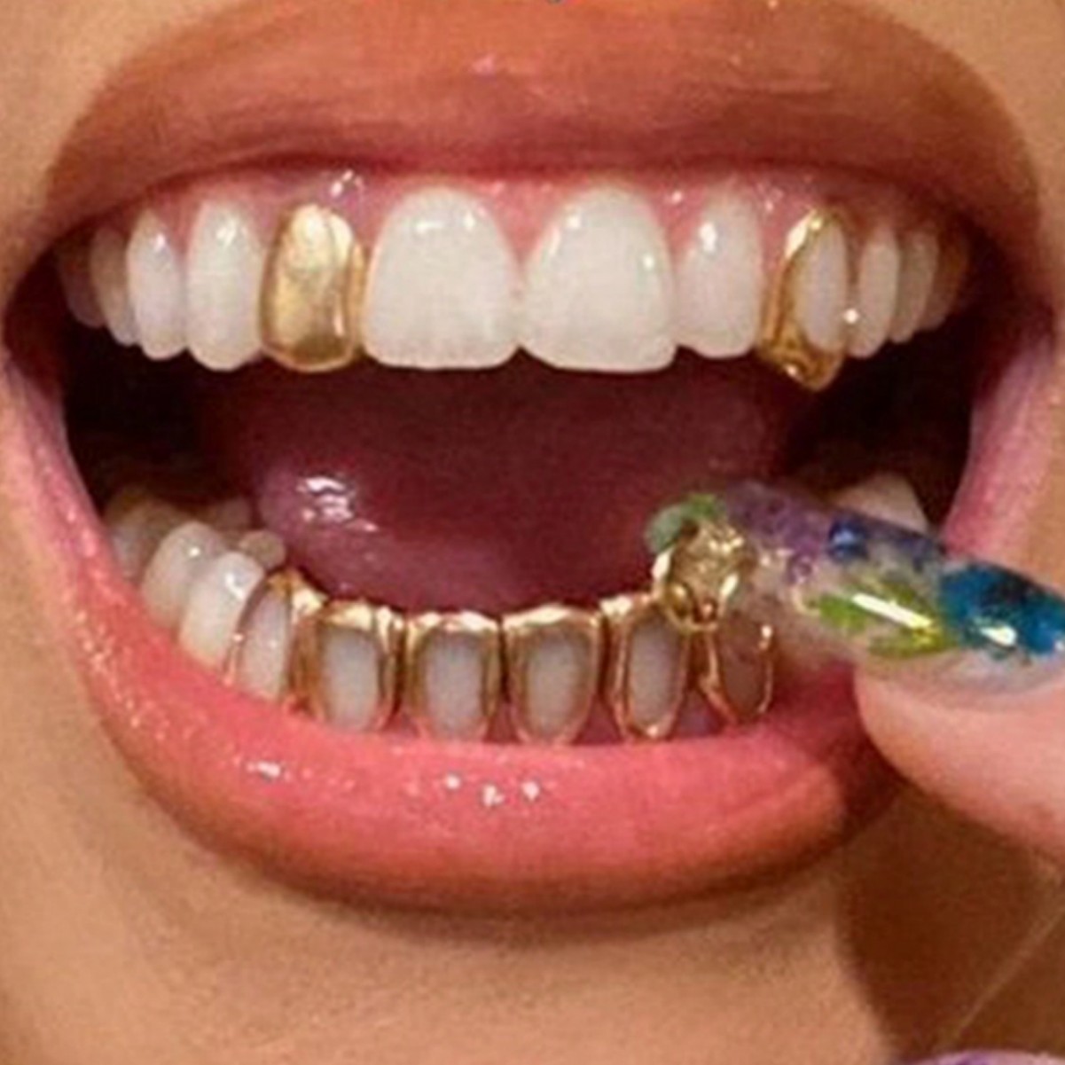 Body Jewelry Lot - Hot Sale Six-Hollowed-Out Flat Teeth Hip-Hop