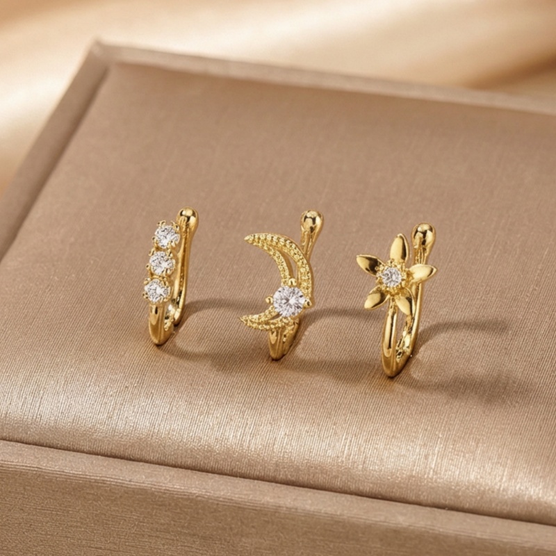 Body Jewelry Lot - 3-piece retro light luxury nose clip