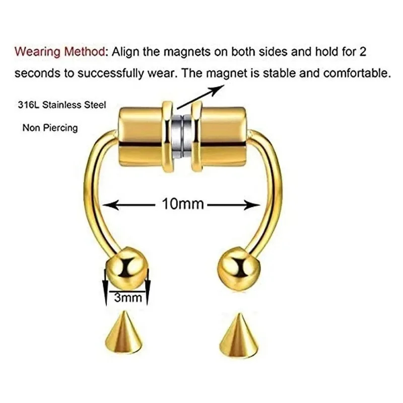1/2/3Pcs Fake Magnetic Nose Ri - огляд і ціна Body Jewelry Nose Ring