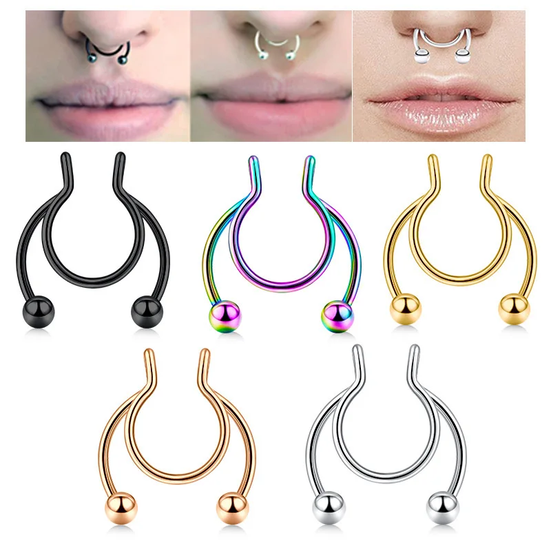 U Shaped Fake Nose Ring Hip Ho - огляд і ціна Body Jewelry Nose Ring
