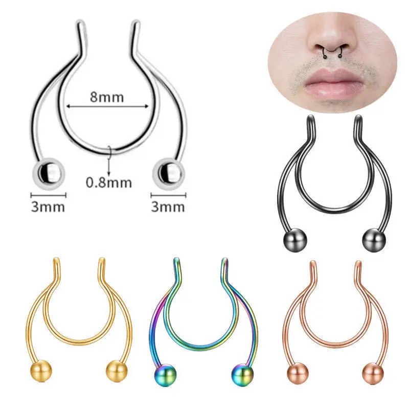 U Shaped Fake Nose Ring Hip Ho - огляд і ціна Body Jewelry Nose Ring