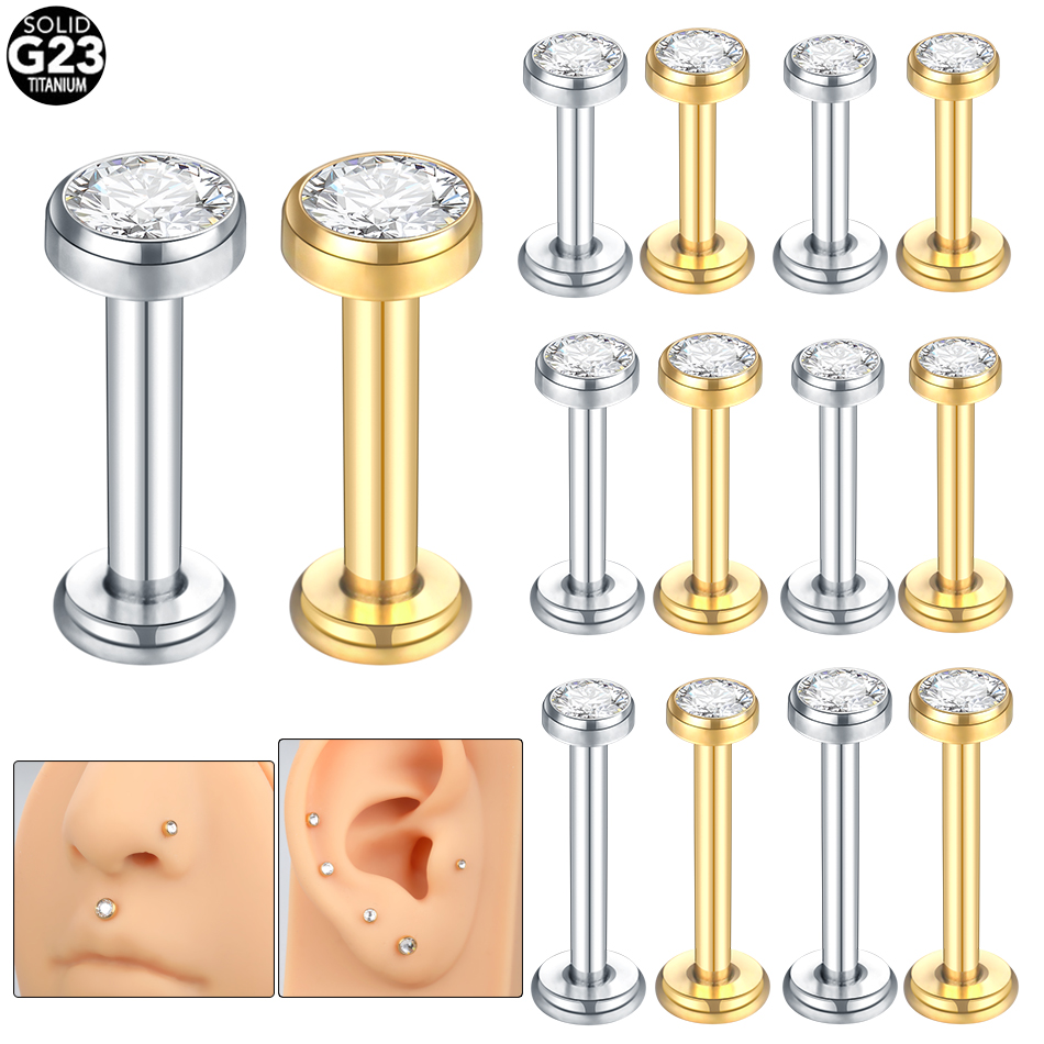 10PCS G23 Titanium Labret Pier - огляд і ціна Body Jewelry Internally Threaded