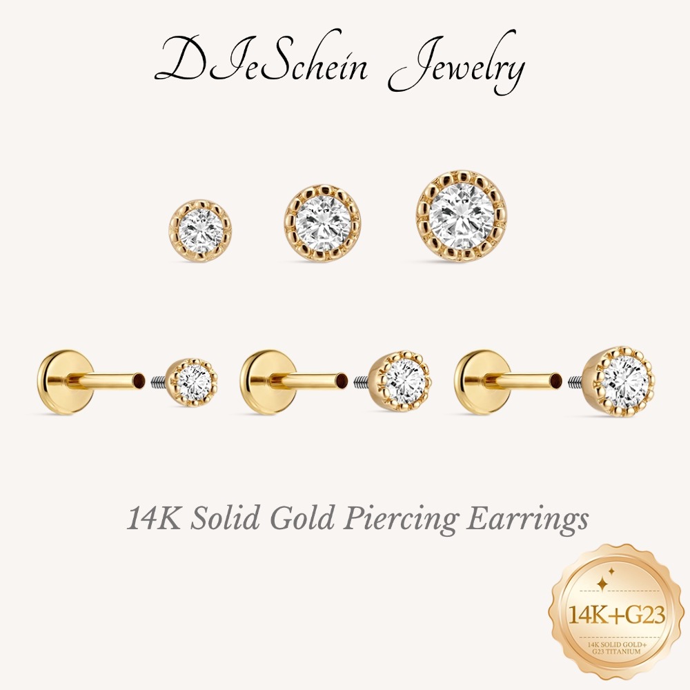 DIeSchein 14K Solid Gold Pierc - огляд і ціна Tragus Flat Back