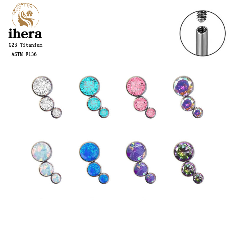 G23 Titanium Round Zircon Flat - огляд і ціна Body Jewelry Internally Threaded