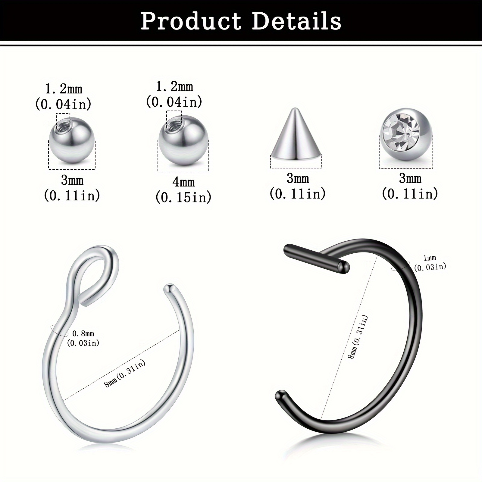 Fake Piercings Fake Lip Ring F - огляд і ціна Body Jewelry Nose Ring