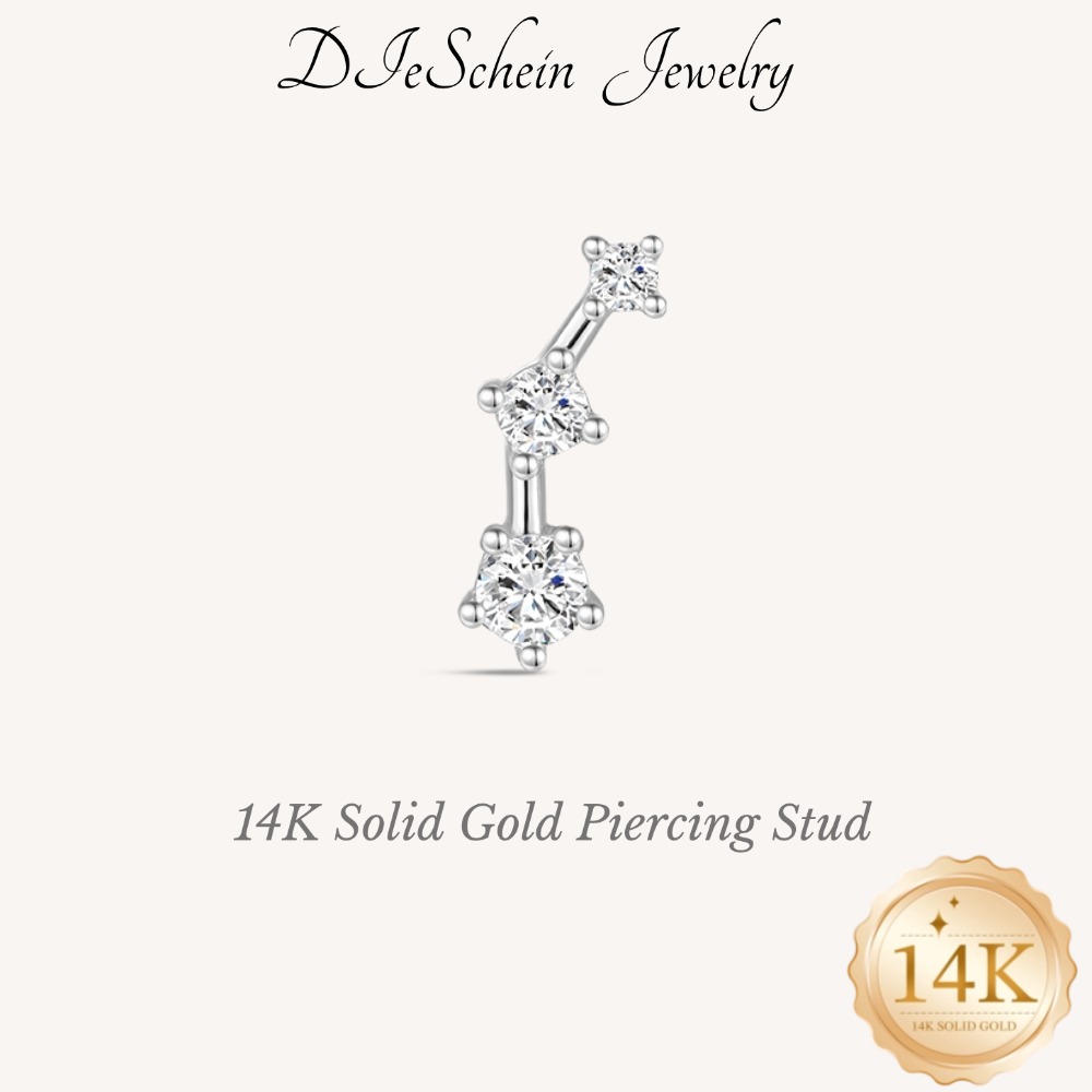DIeSchein 14K Solid Gold CZ Ca - огляд і ціна Tragus Flat Back