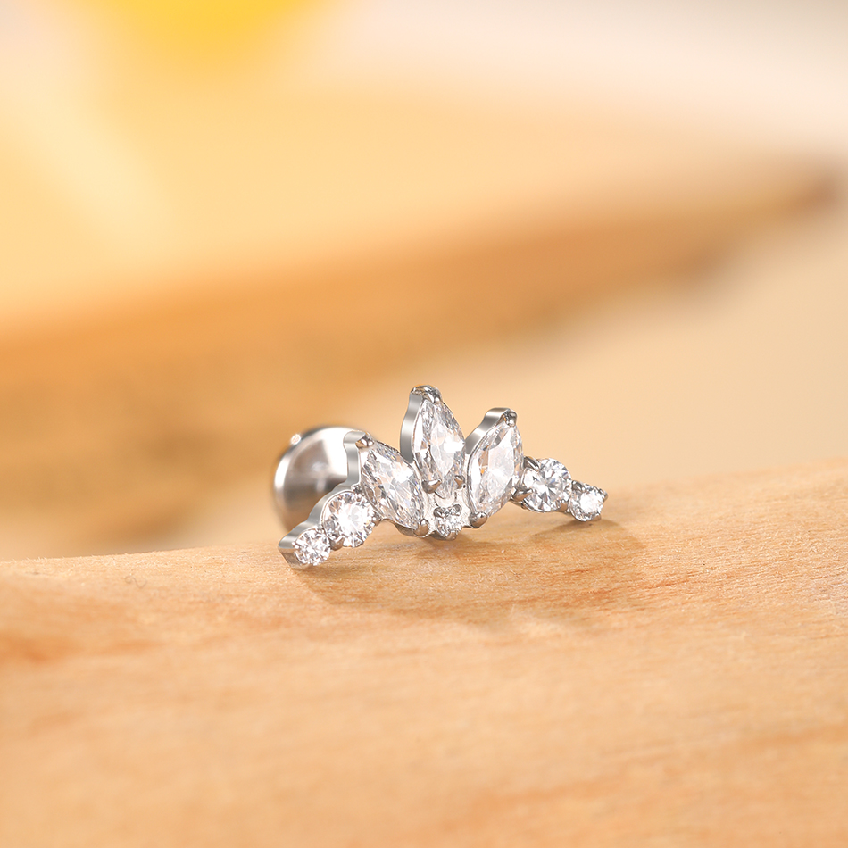1PC Titanium Zirconia Dolphin  - огляд і ціна Body Jewelry Internally Threaded