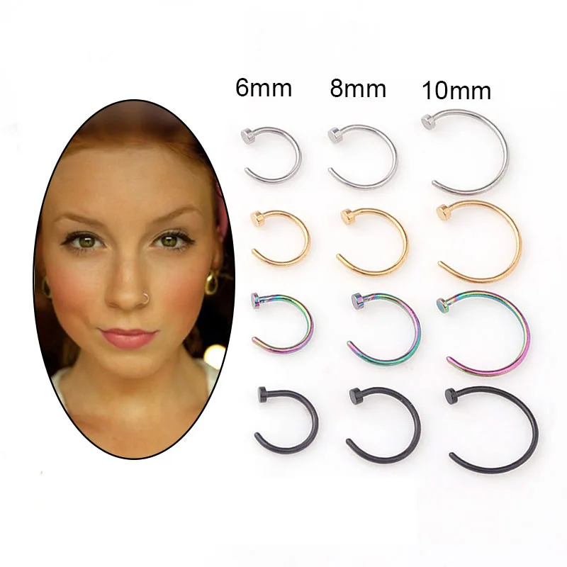 5pcs/lot 20G Nose Ring Hoop, 6 - огляд і ціна Body Jewelry Lot