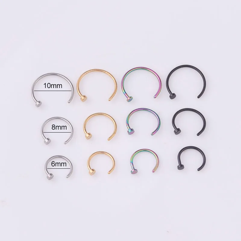 5pcs/lot 20G Nose Ring Hoop, 6 - огляд і ціна Body Jewelry Lot