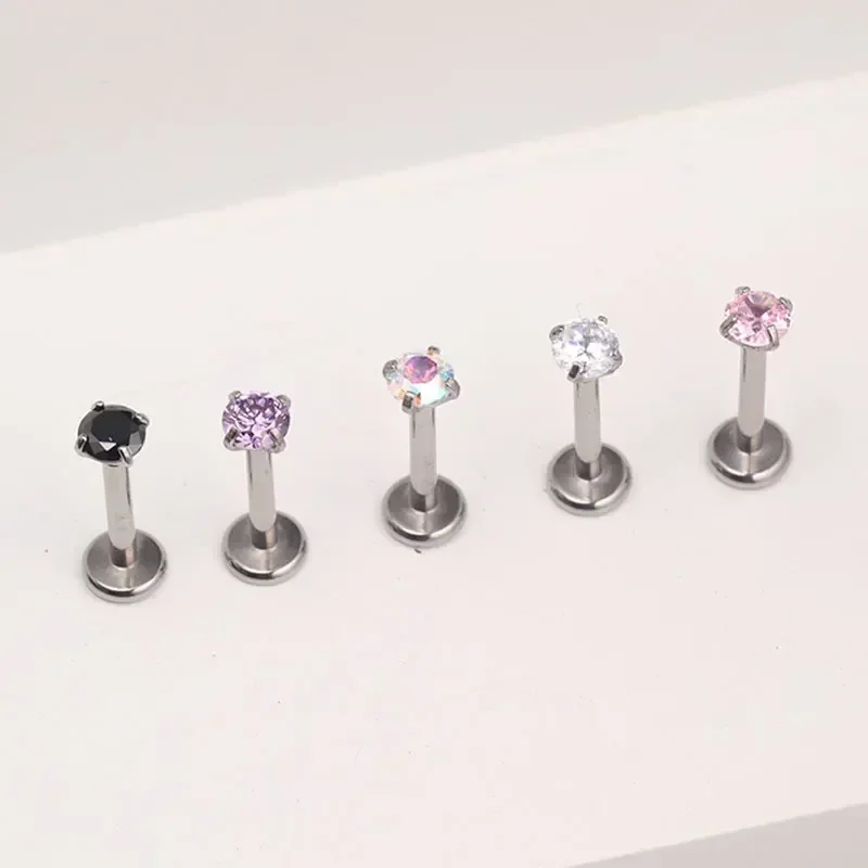 1Pcs G23 Titanium Piercing CZ  - огляд і ціна Body Jewelry Internally Threaded