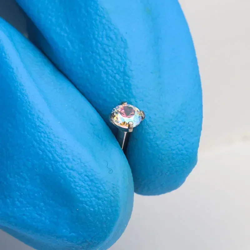 1Pcs G23 Titanium Piercing CZ  - огляд і ціна Body Jewelry Internally Threaded