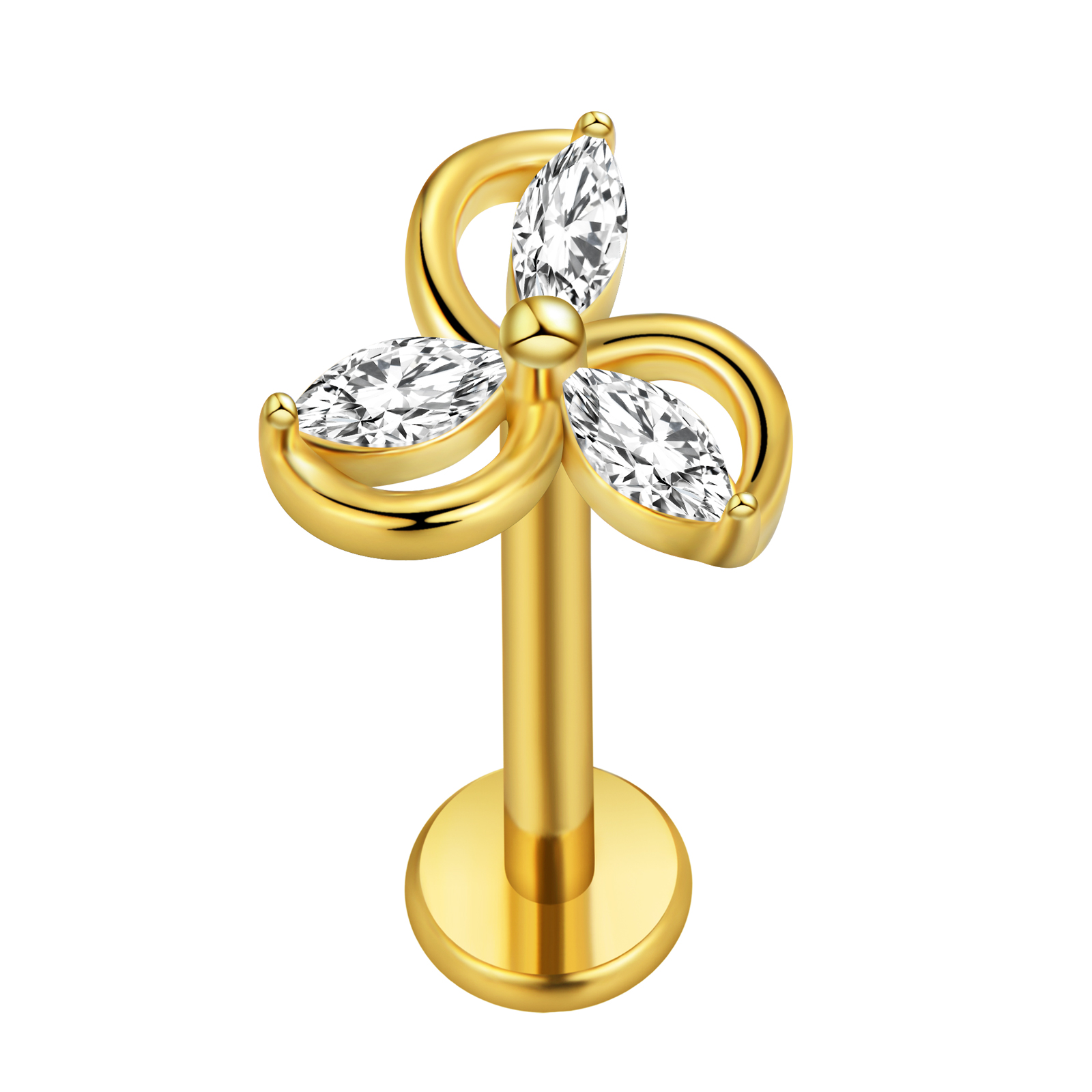 Maple Leaf Labret Piercing Sta - огляд і ціна Body Jewelry Internally Threaded