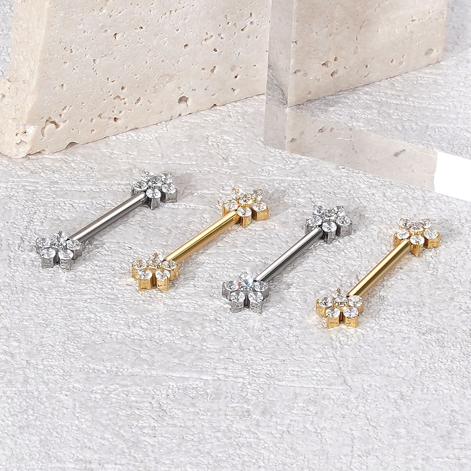 1Pc Titanium Flower Nipple Pie - огляд і ціна Body Jewelry Internally Threaded