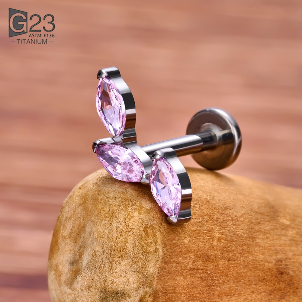 G23 ASTM F136 Titanium Pink Zi - огляд і ціна Body Jewelry Internally Threaded