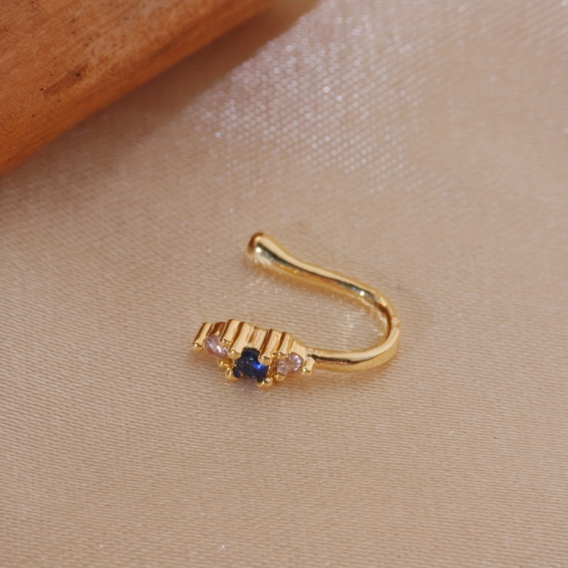 1-piece set of blue zircon nos - огляд і ціна Body Jewelry Nose Ring