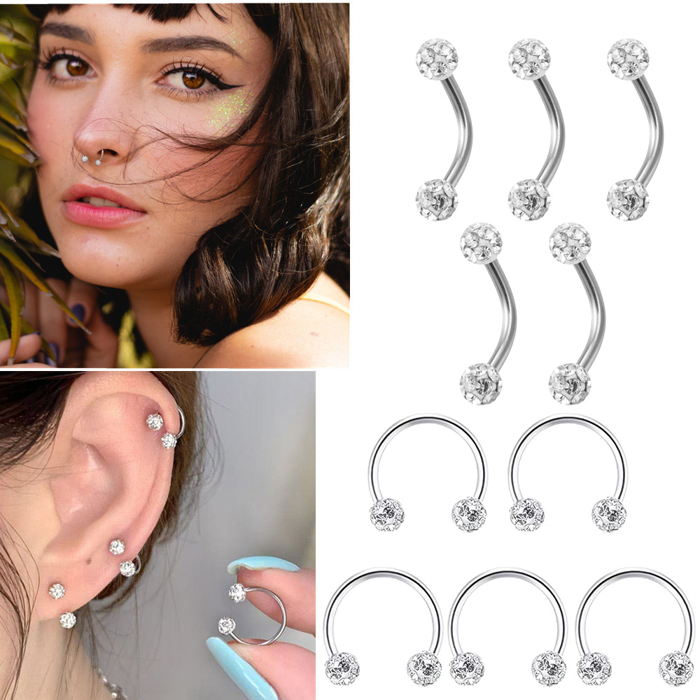 5pc Stainless Steel Rhinestone - огляд і ціна Body Jewelry Metal Types