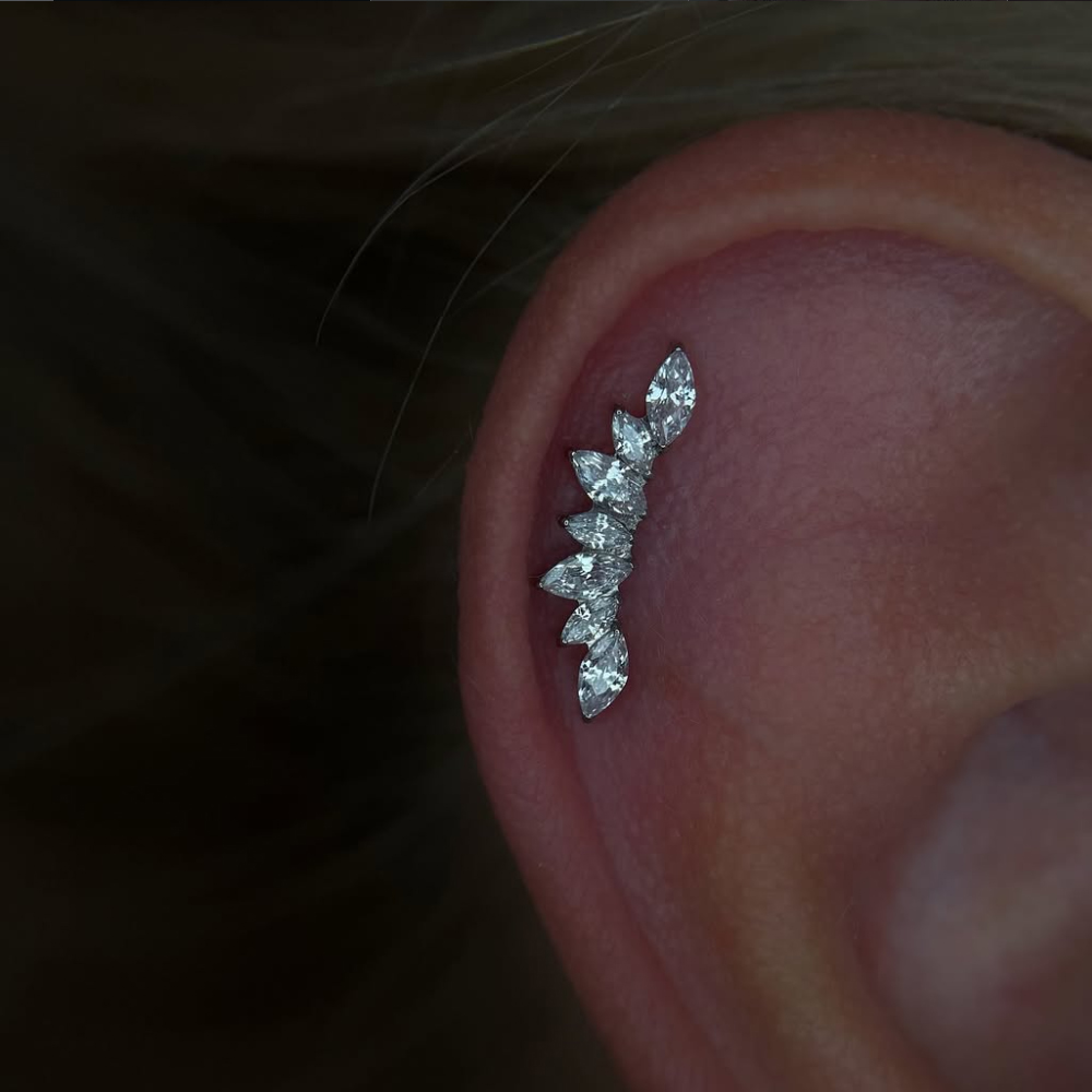 16G G23 Solid Titanium 7-Marqu - огляд і ціна Body Jewelry Internally Threaded