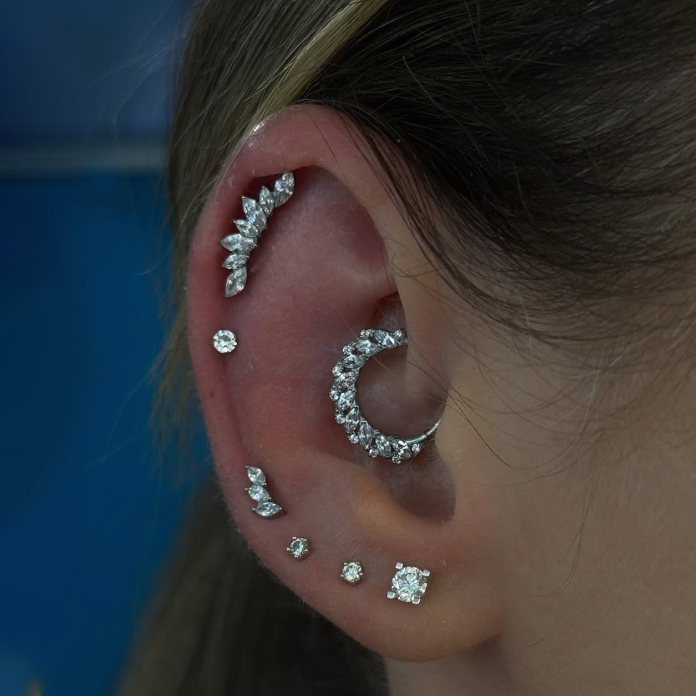 16G G23 Solid Titanium 7-Marqu - огляд і ціна Body Jewelry Internally Threaded