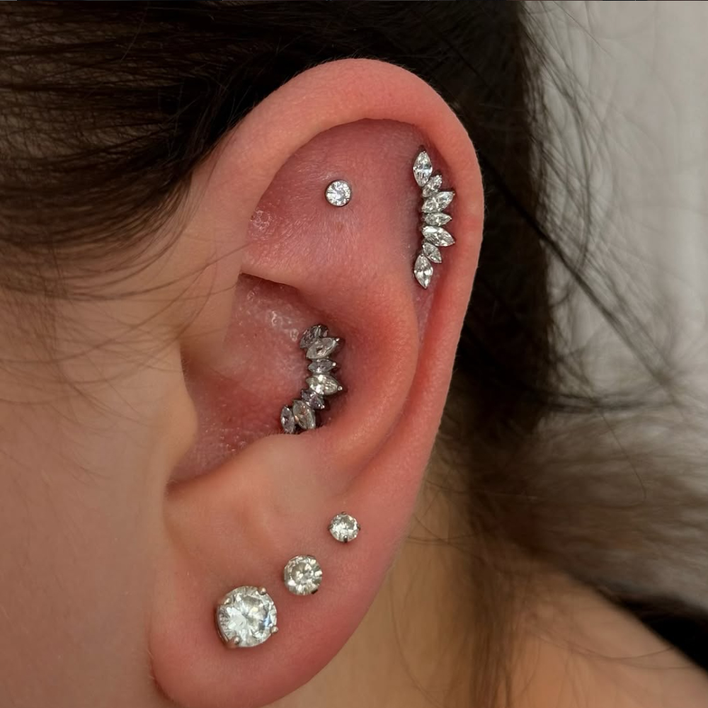 16G G23 Solid Titanium 7-Marqu - огляд і ціна Body Jewelry Internally Threaded
