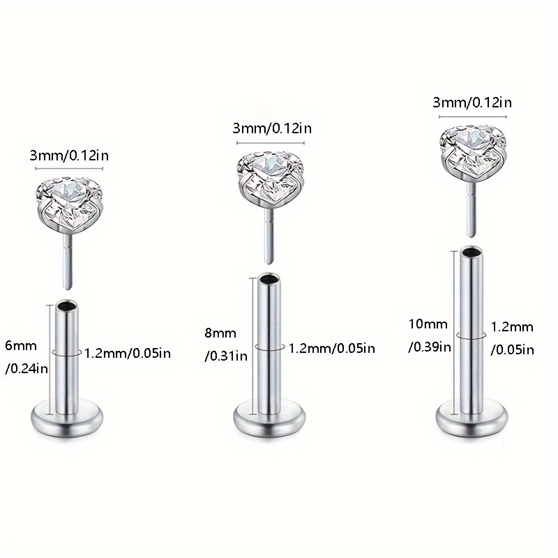 6pcs Threadless Flat Back Earr - огляд і ціна Tragus Flat Back