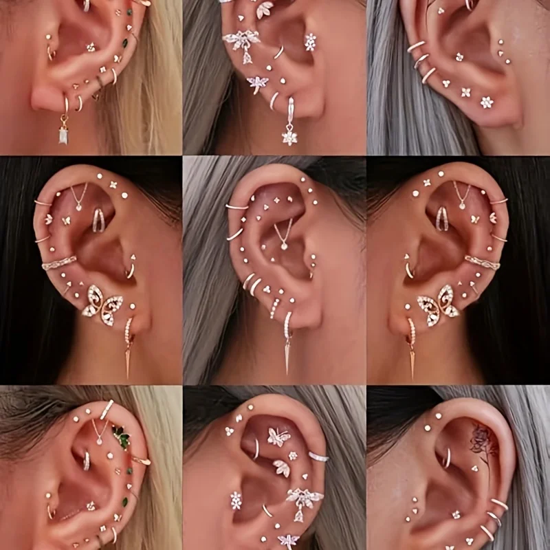 6pcs Threadless Flat Back Earr - огляд і ціна Tragus Flat Back