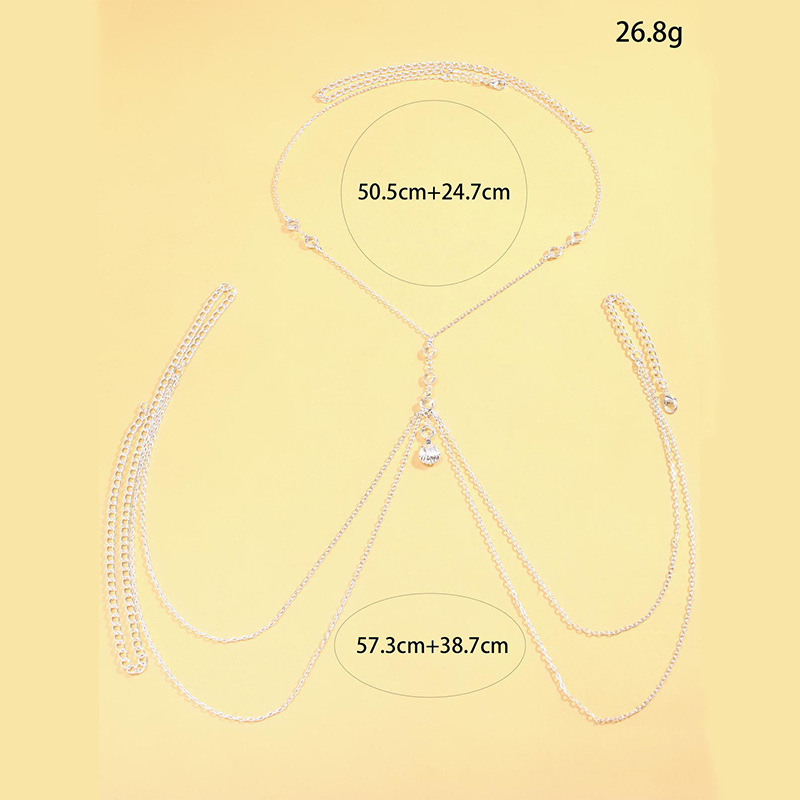 Women Silver Tone Body Chain C - огляд і ціна Qualiti Body Jewelry