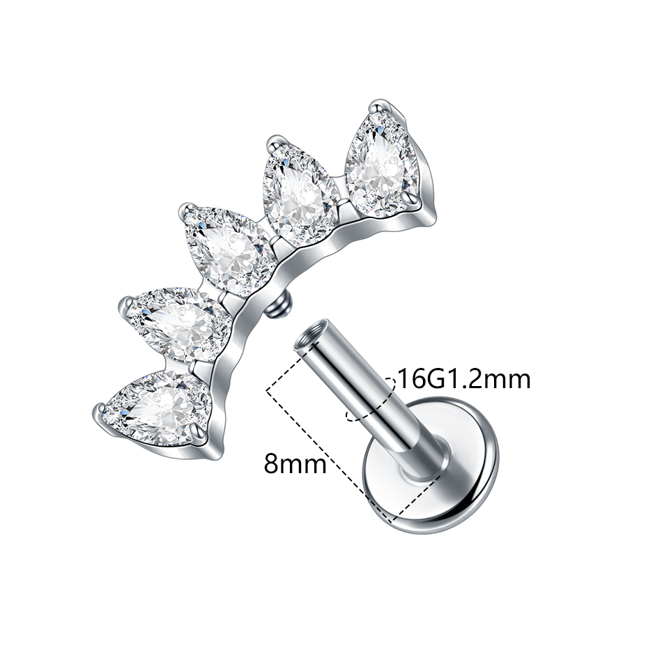 1Pc/5Pcs G23 Titanium Leaf Hel - огляд і ціна Body Jewelry Internally Threaded
