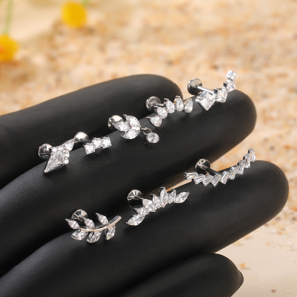 1Pc/5Pcs G23 Titanium Leaf Hel - огляд і ціна Body Jewelry Internally Threaded