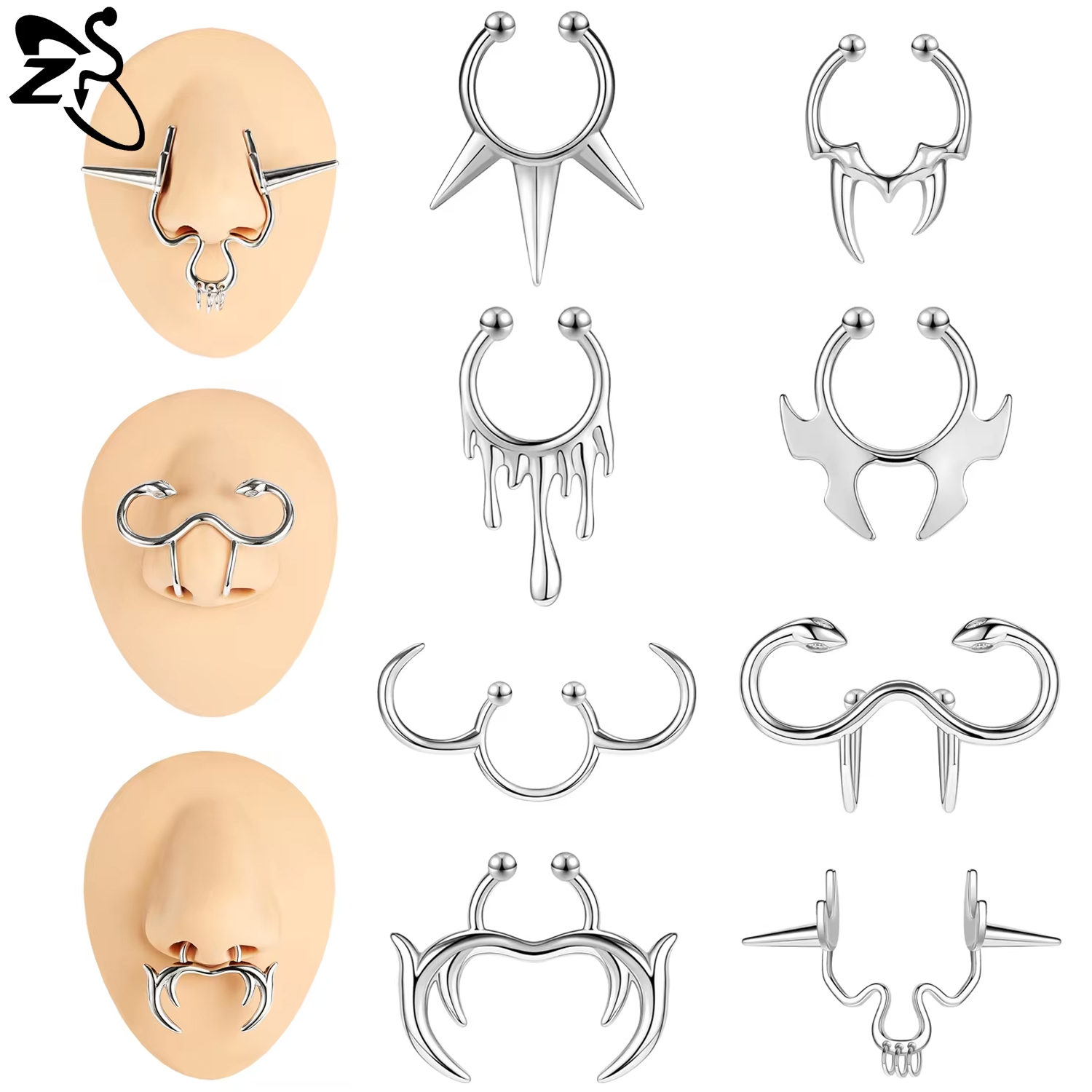ZS 1 Piece Punk Stlye Fake Sep - огляд і ціна Body Jewelry Nose Ring