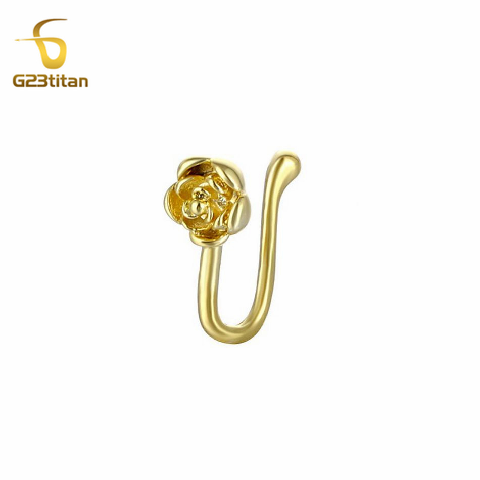 1pc Crystal Copper Rose Nose C - огляд і ціна Body Jewelry Nose Ring