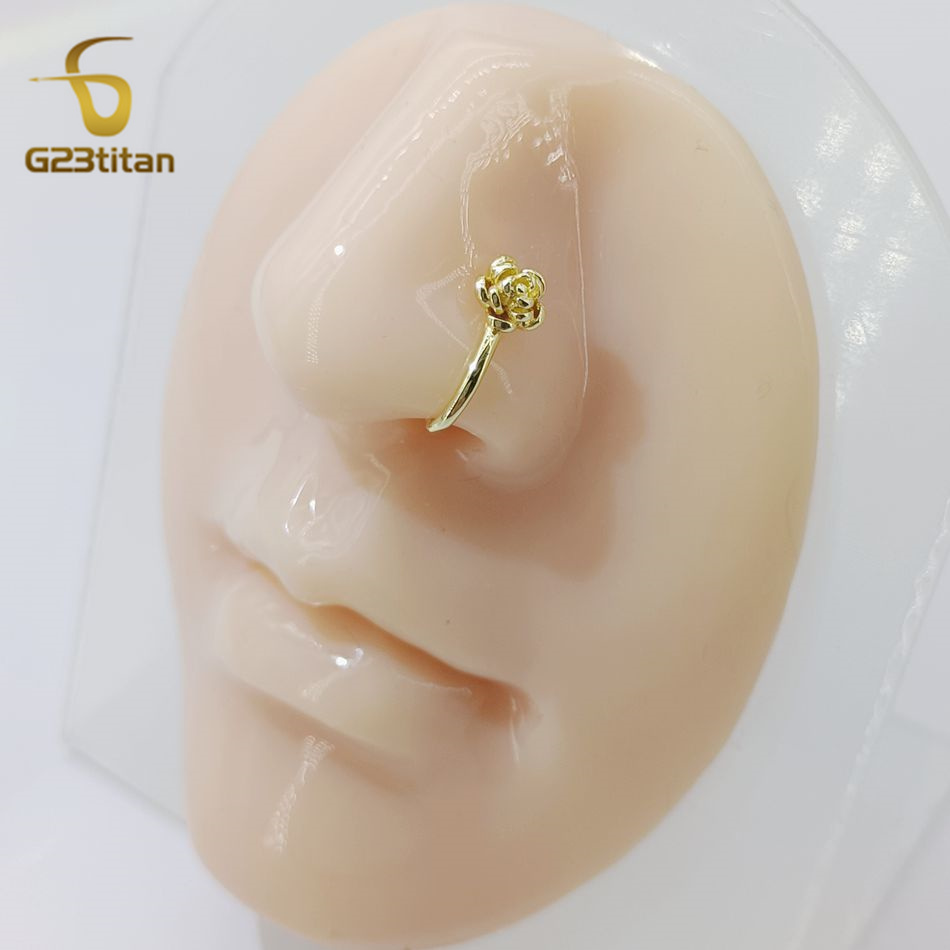 1pc Crystal Copper Rose Nose C - огляд і ціна Body Jewelry Nose Ring