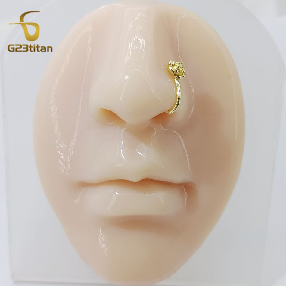 1pc Crystal Copper Rose Nose C - огляд і ціна Body Jewelry Nose Ring