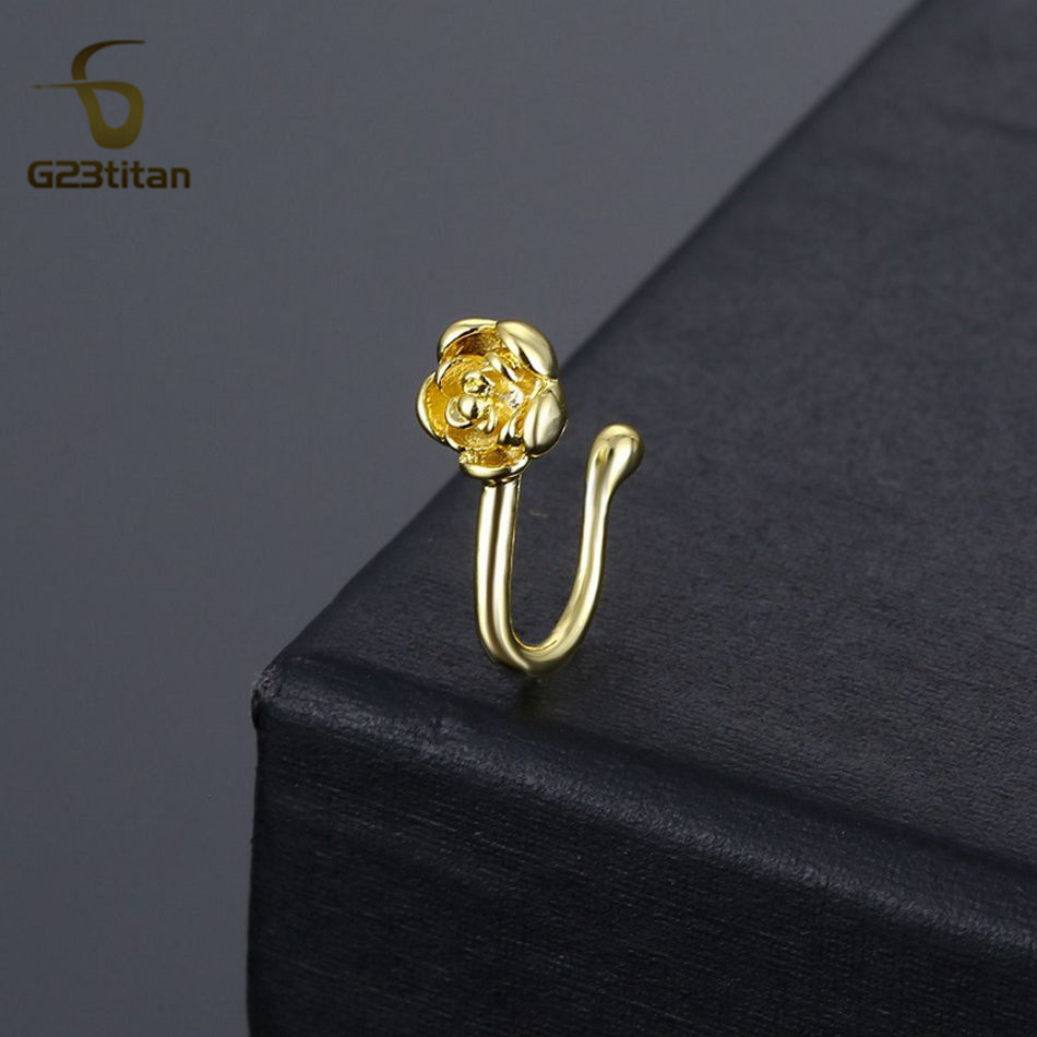 1pc Crystal Copper Rose Nose C - огляд і ціна Body Jewelry Nose Ring