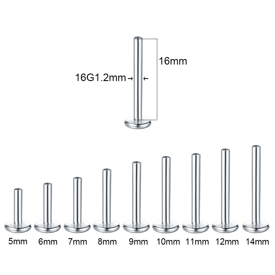 10Pcs/set Surgical Steel Labre - огляд і ціна Body Jewelry Internally Threaded