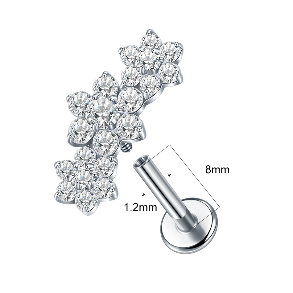 1/5PCS Titanium Labret Ear Tra - огляд і ціна Body Jewelry Internally Threaded