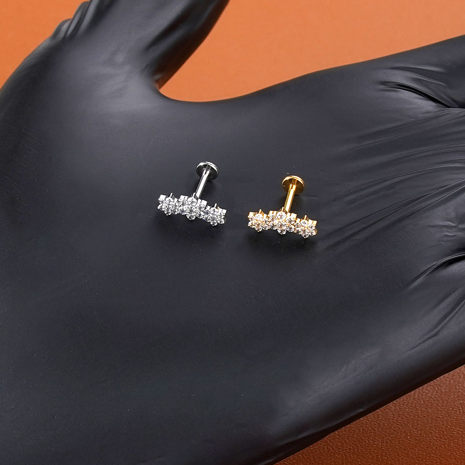 1/5PCS Titanium Labret Ear Tra - огляд і ціна Body Jewelry Internally Threaded