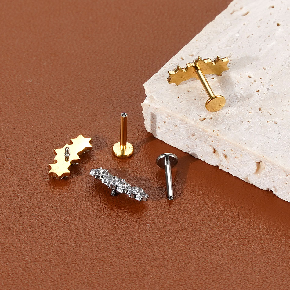 1/5PCS Titanium Labret Ear Tra - огляд і ціна Body Jewelry Internally Threaded